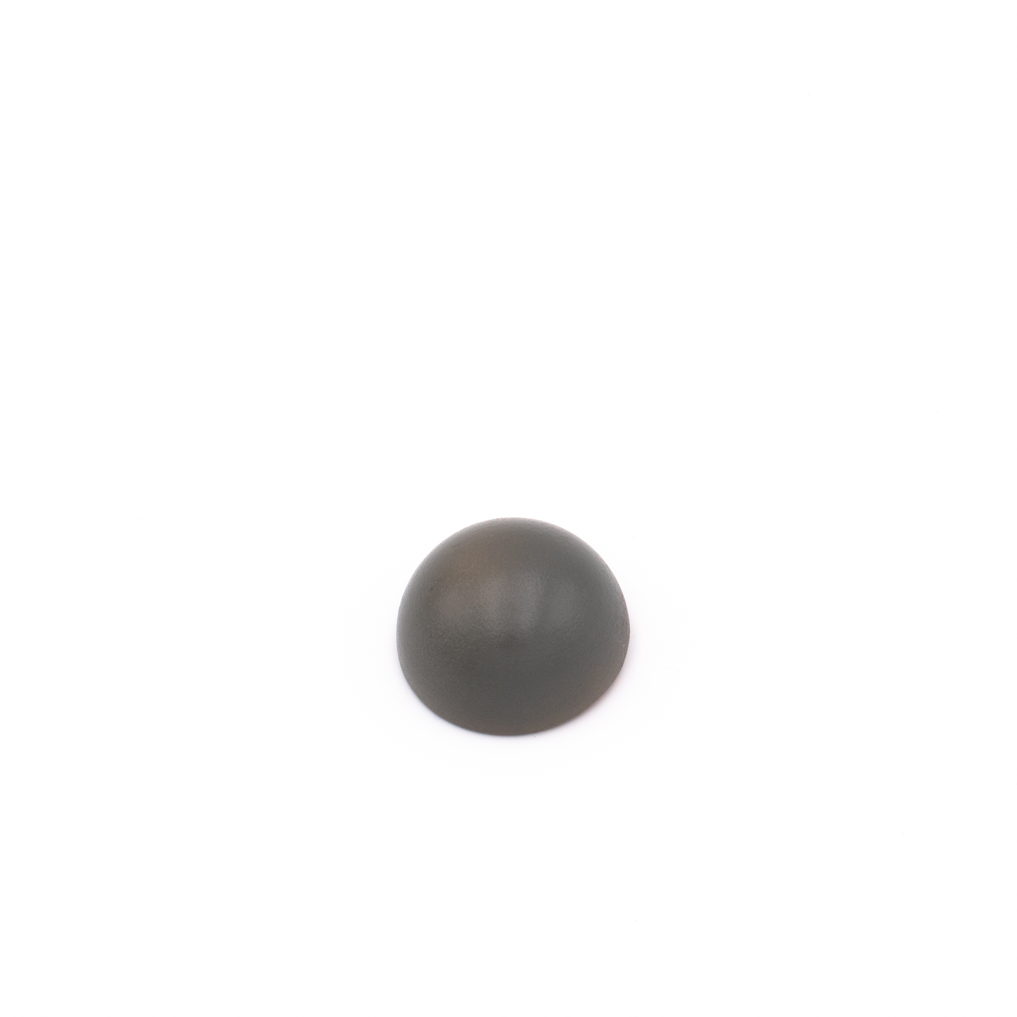Embout en hêtre gris demi-rond pour main courante en bois, demi-sphère en bois teinté gris, détourée sur fond blanc
