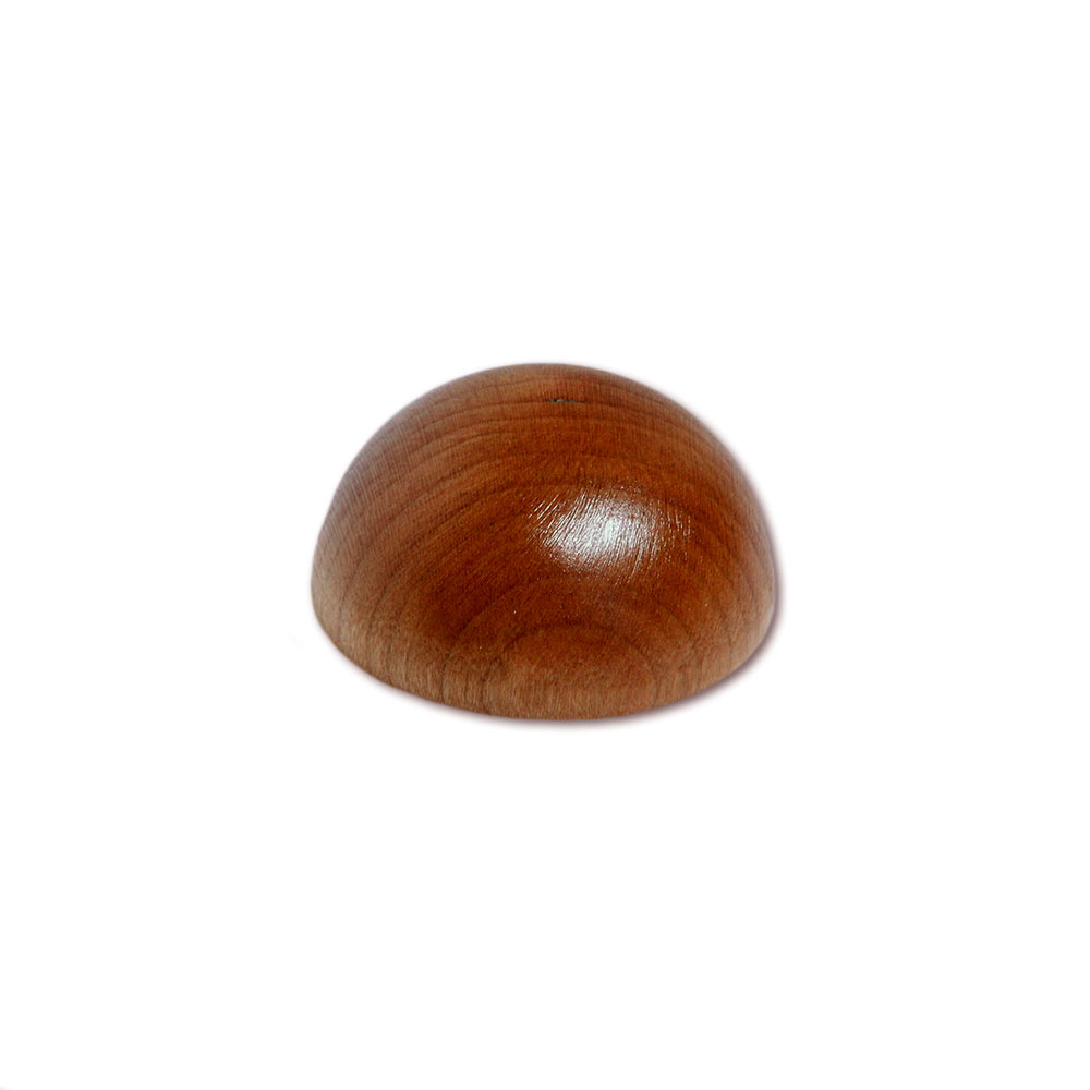 Embout en iroko pour main courante en bois, embout demi-rond brun-rouge à surface brillante, Ø 40 à 50 mm