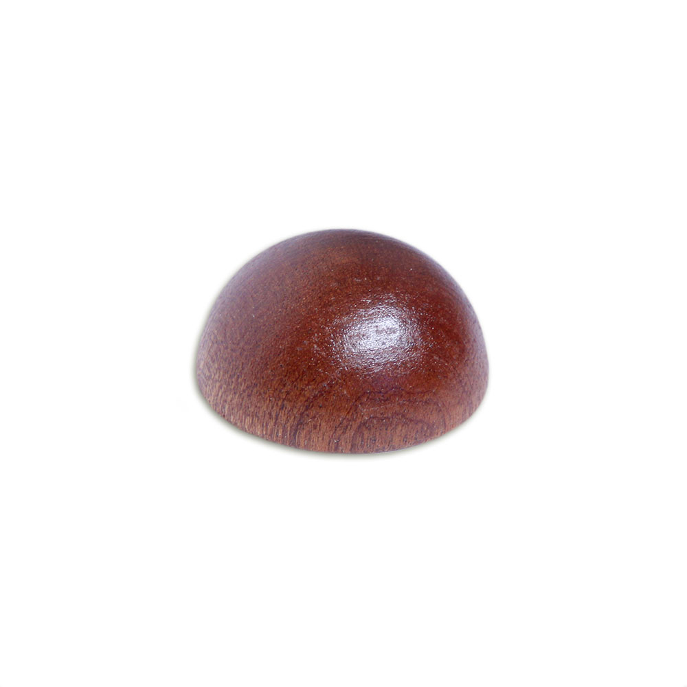 Embout en acajou pour main courante en bois, embout demi-rond brun-rouge au veinage fin, Ø 40 à 50 mm, détouré