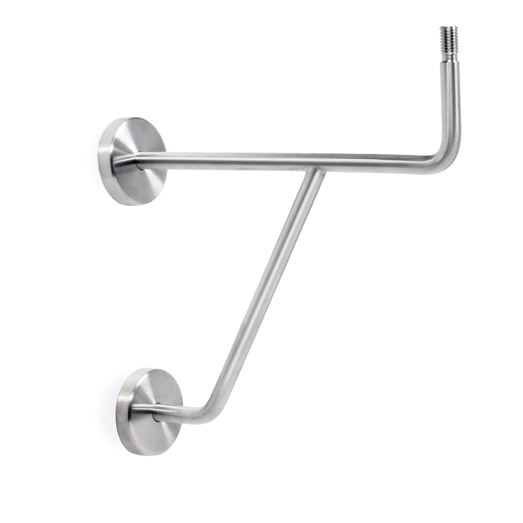 Support de main courante modèle 11 inox, support de barre de danse à deux rosaces murales, jambe de force et tige filetée