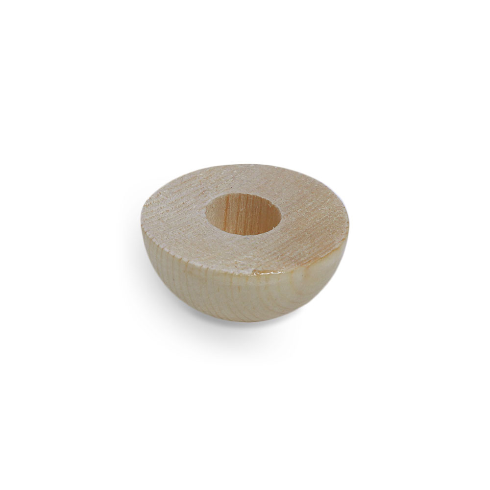 Embout en épicéa/sapin naturel demi-rond pour main courante en bois Ø 40 à 50 mm, embout résineux clair percé, détouré