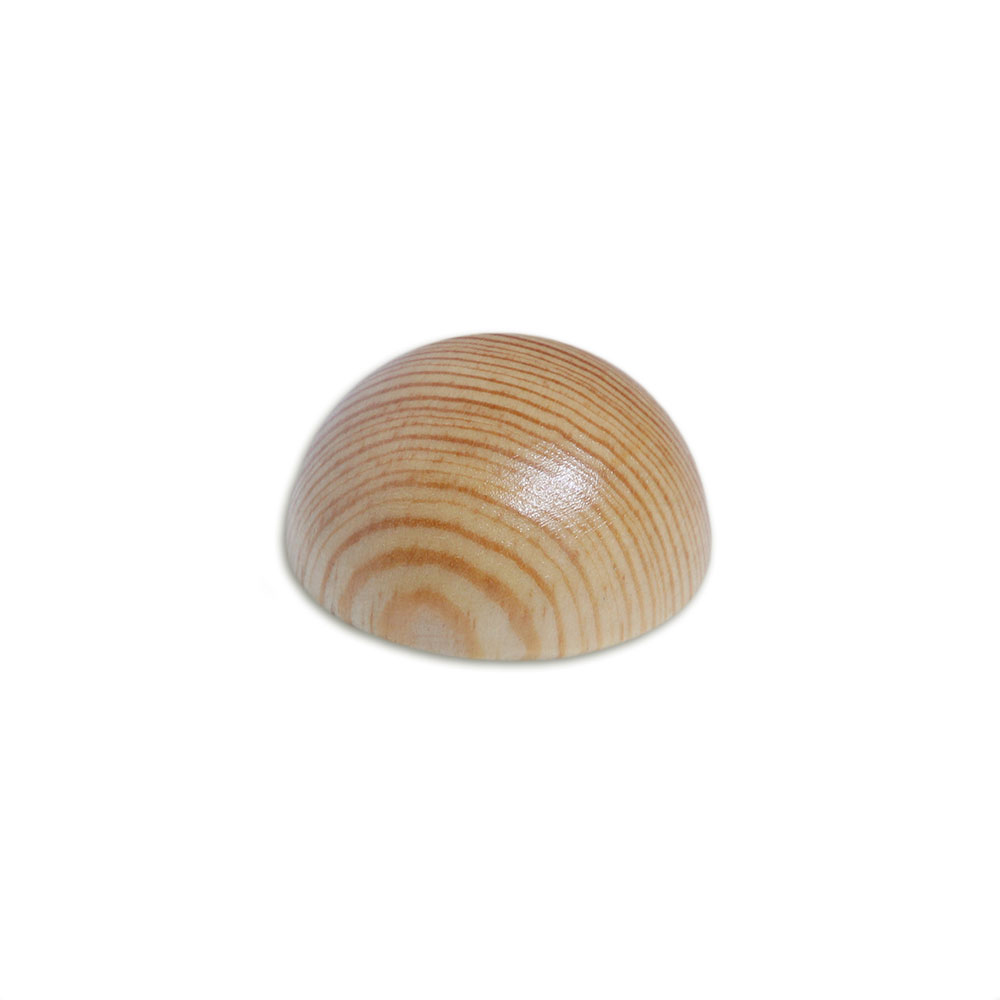 Embout en pin pour main courante en bois, embout demi-rond aux cernes marqués, Ø 40 à 50 mm, détouré