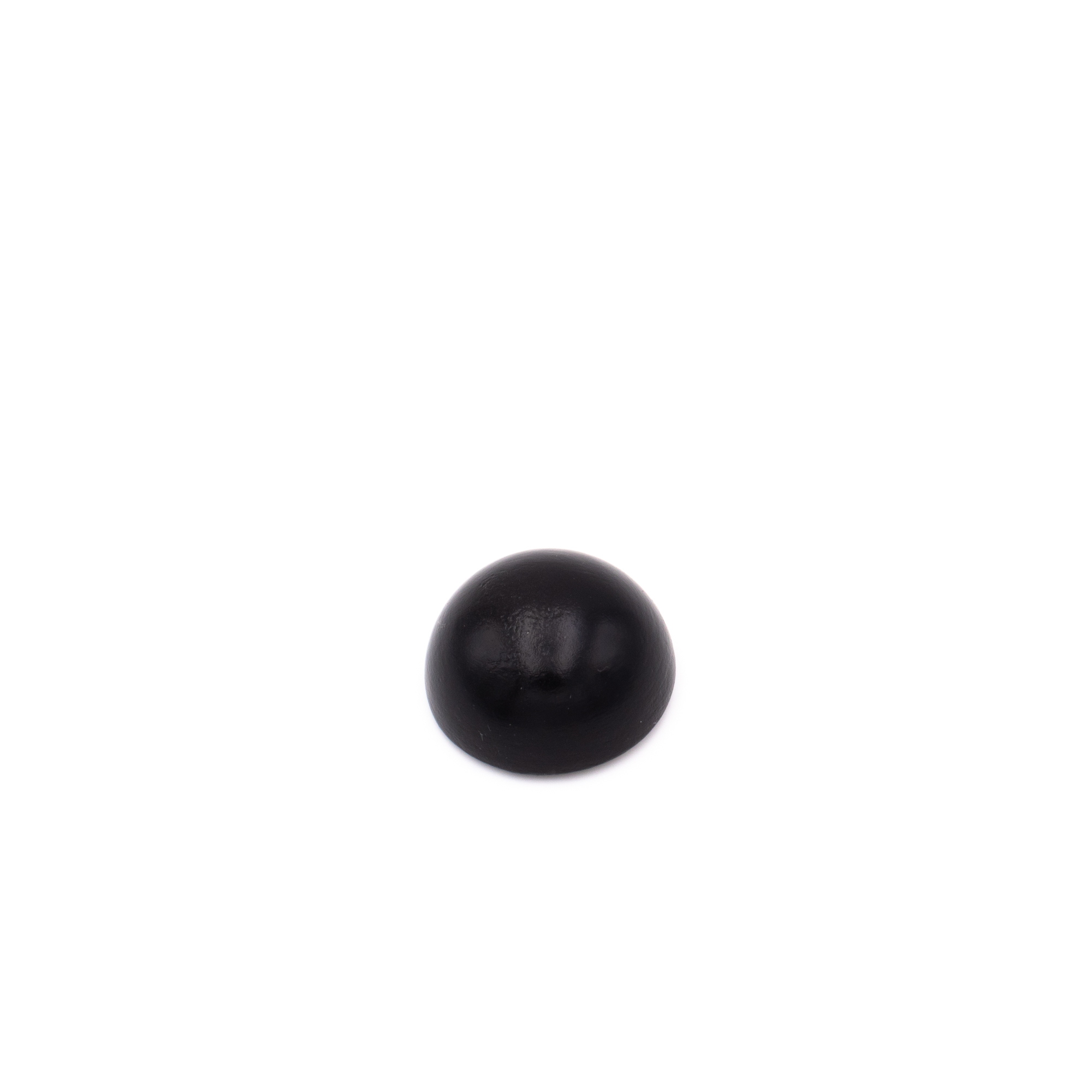 Embout en hêtre noir pour main courante en bois, embout demi-rond laqué noir, Ø 40 à 50 mm, détouré sur fond blanc
