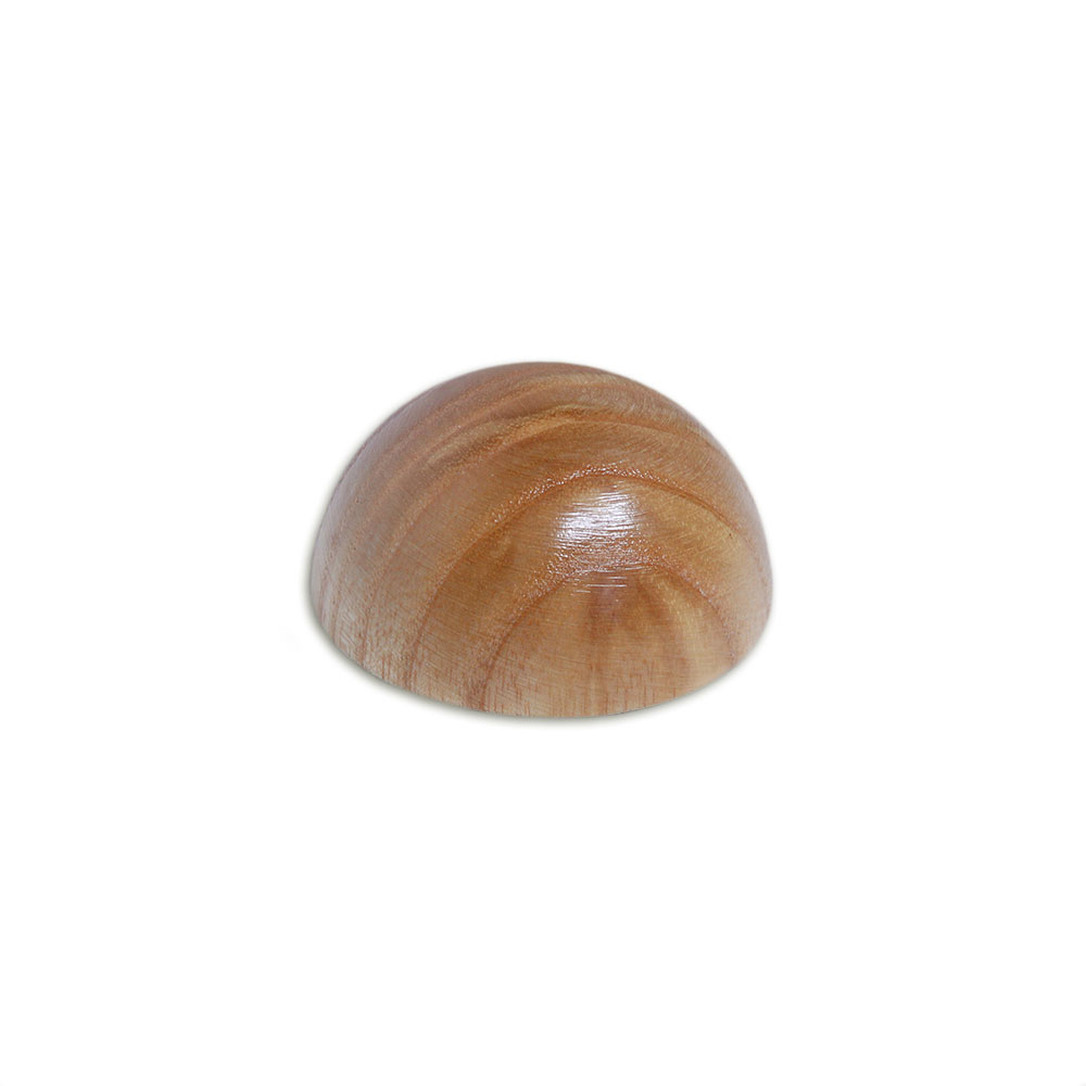 Embout en frêne pour main courante en bois, embout demi-rond clair au veinage visible, Ø 40 à 50 mm, détouré