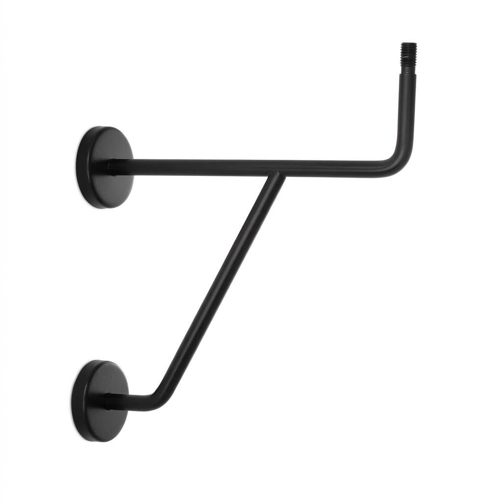 Support de main courante modèle 11 noir, support de barre de danse à deux rosaces murales, jambe de force et tige filetée