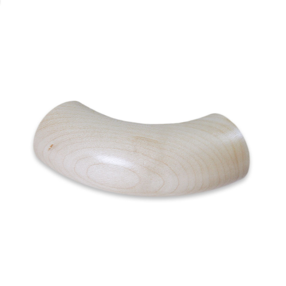 Coude de main courante rond en érable, bois crème très clair, pièce de raccord courbée pour main courante en bois