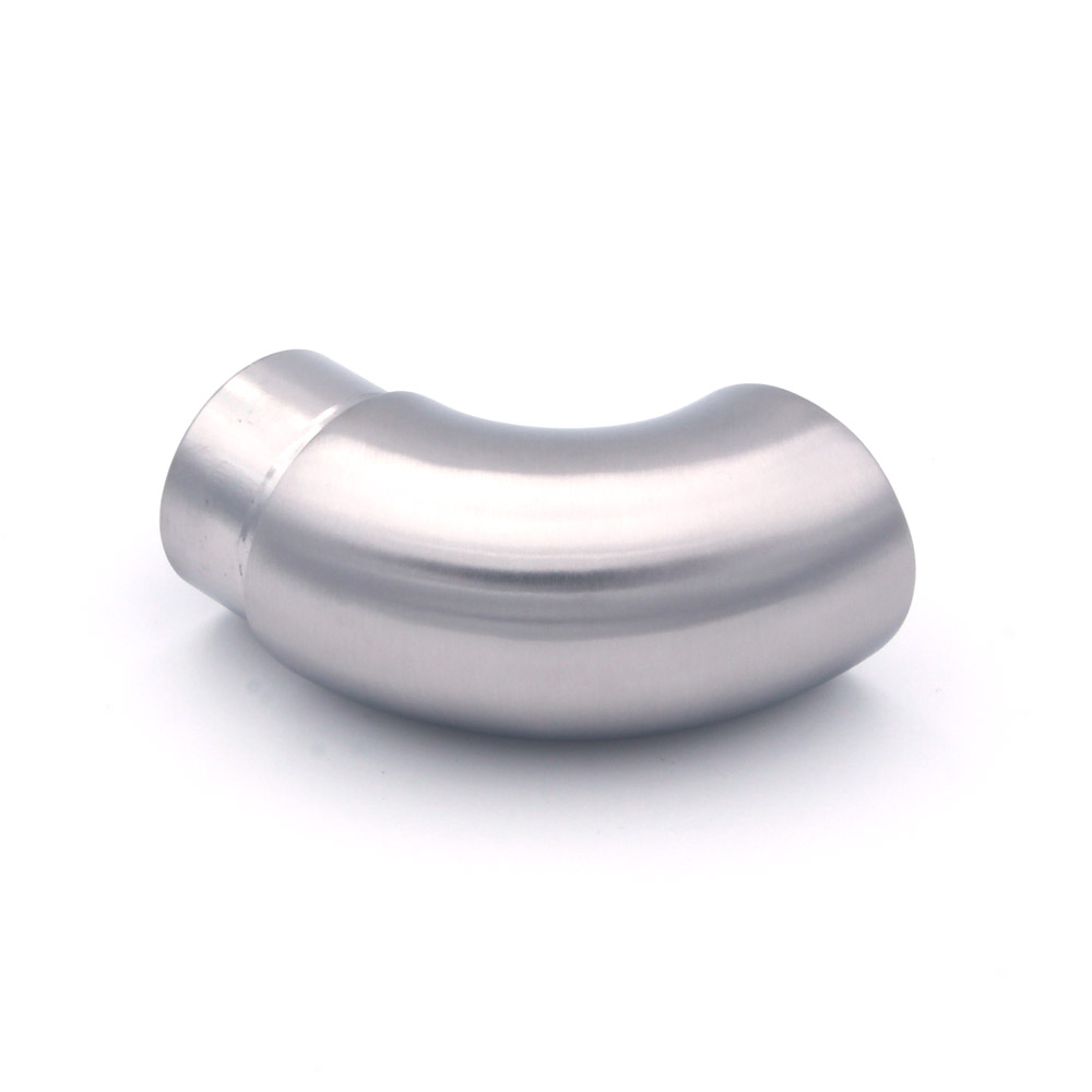 Embout à 90° à extrémité droite en acier inoxydable pour main courante inox de 42,4 mm, coude à bout coupé droit