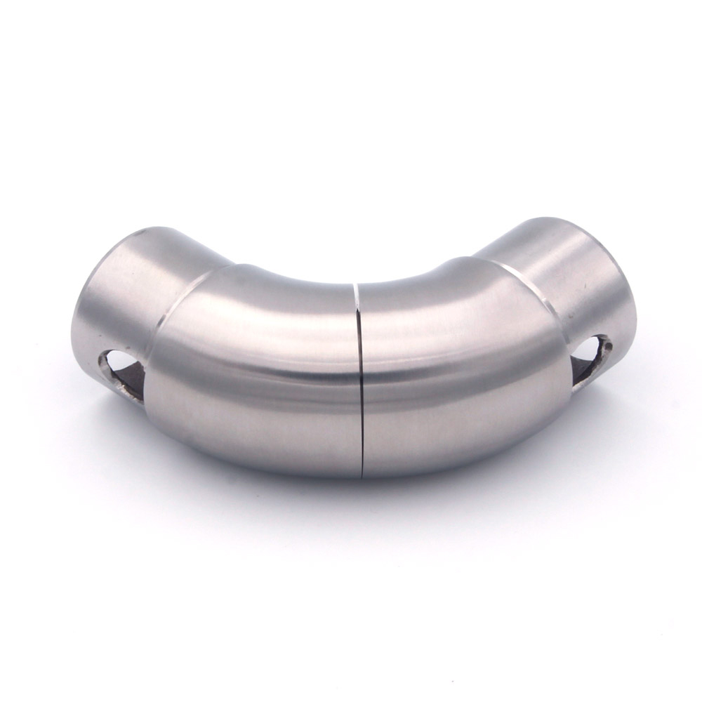 Coude flexible en acier inoxydable pour main courante inox de 42,4 mm, réglé à 90°, emboîtements avec trou oblong